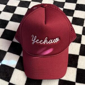Maroon 'Yeehaw' Embroidered Trucker Hat